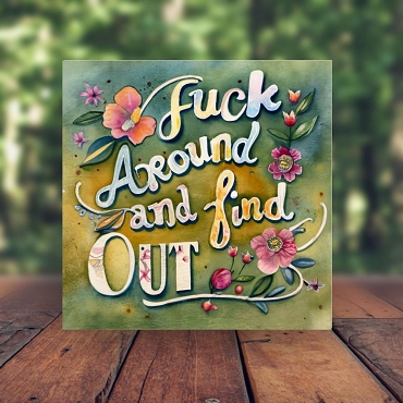 Funny Fuck Around and Find Out Floral Sign Choose Size